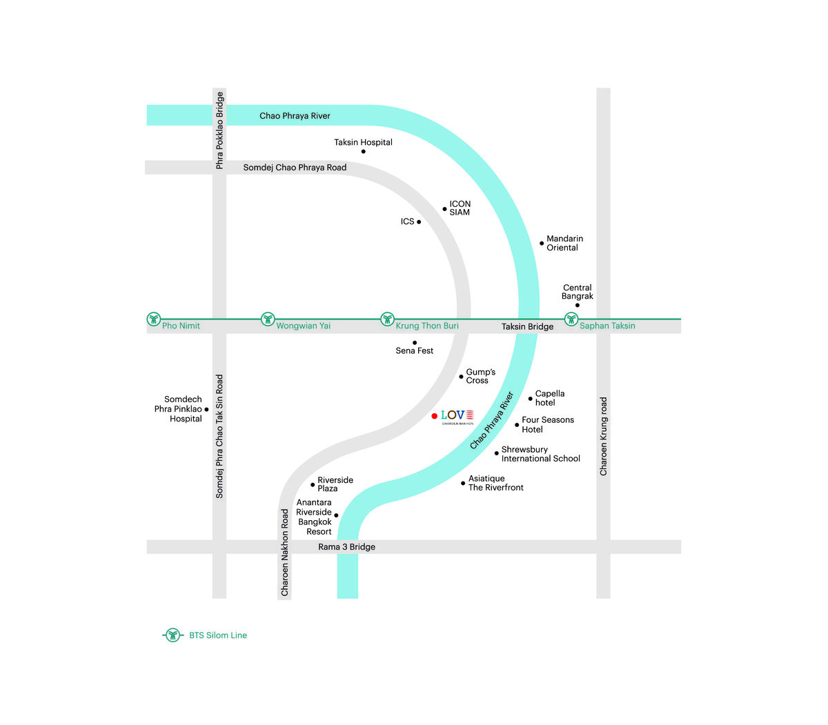 LOVE Charoen Nakhon周辺のマップ