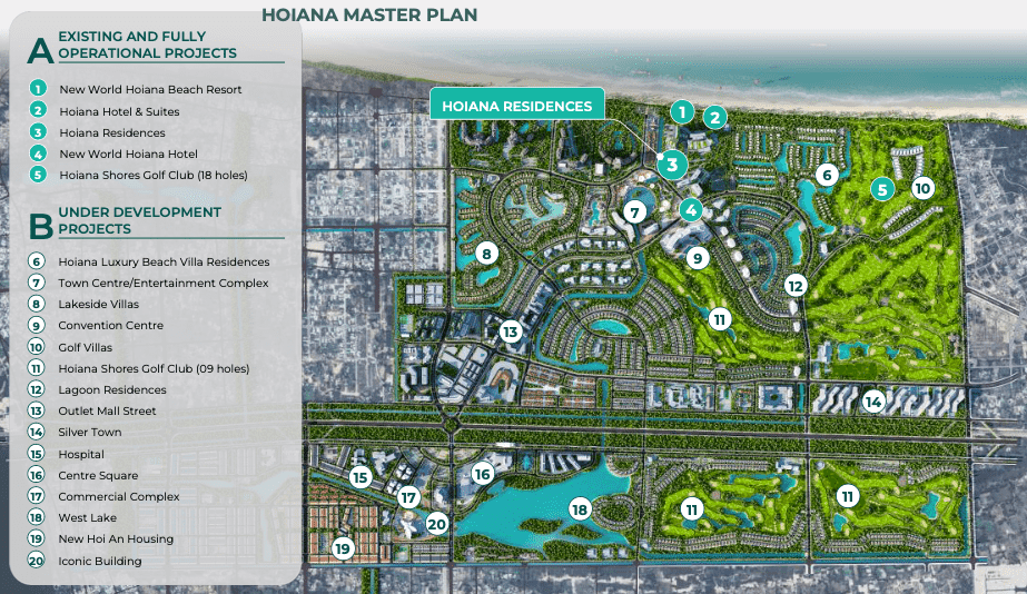 Hoiana Residencesの全体地図